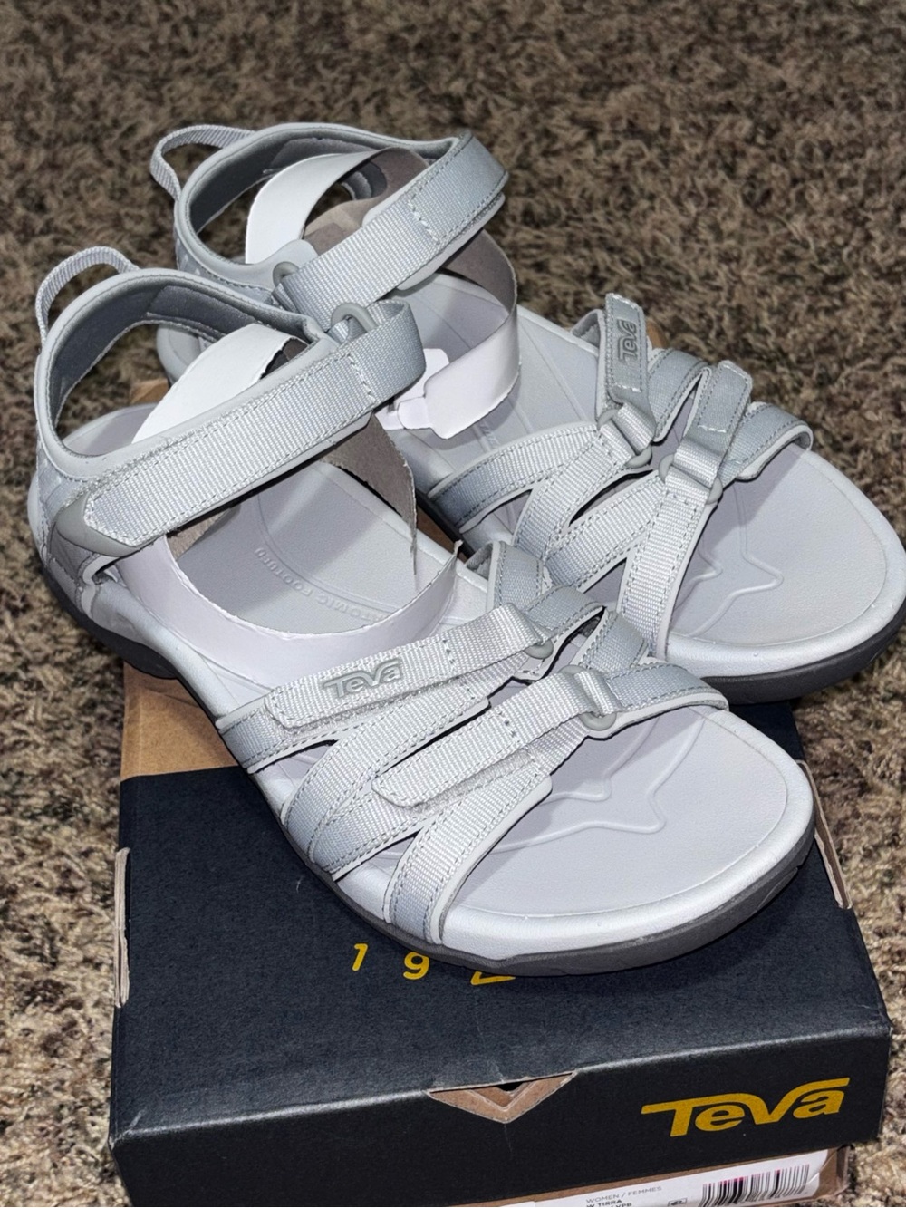 Teva Tirra Womens Sandals Size 8.5 Vapor Blue Grey Hiking Sport Strappy 4266 NIB